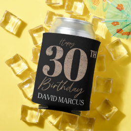 Enfriador De Latas Texto Dorado Personalizado Celebración Cumpleaños 