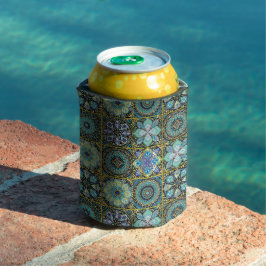 Enfriador De Latas Texto personalizado de mosaico mediterráneo en ver
