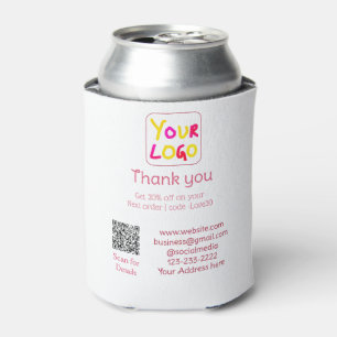 Enfriador De Latas texto simple mínimo agregue su logo/diseño aquí Q 