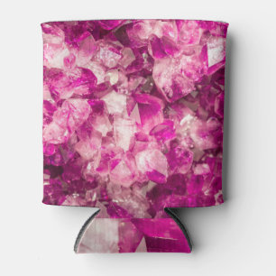 Enfriador De Latas Textura Ametista De Cristal Rosa Sin Marea.