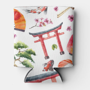 Enfriador De Latas Textura de color marrón de los elementos japoneses