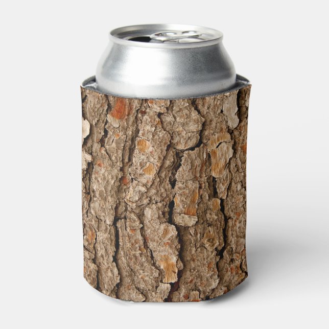 Enfriador De Latas Textura de corteza de árbol de pino (Lata Anverso)