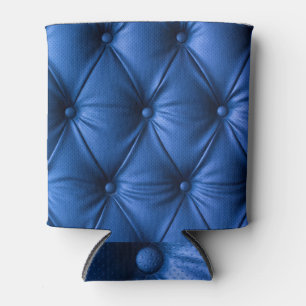 Enfriador De Latas Textura de cuero azul: fondo lujoso