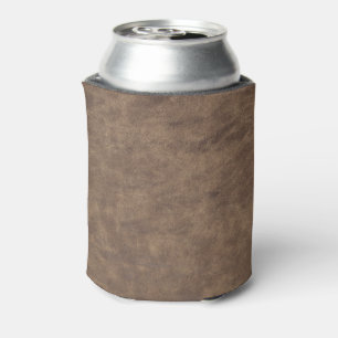 Enfriador De Latas Textura de cuero cognac desgastado vintage