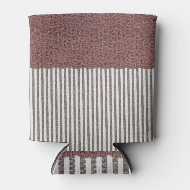 Enfriador De Latas Textura de fondo de tela de encaje textil (Anverso)