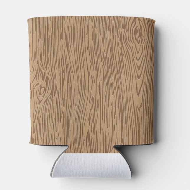 Enfriador De Latas Textura de grano de madera (Reverso)