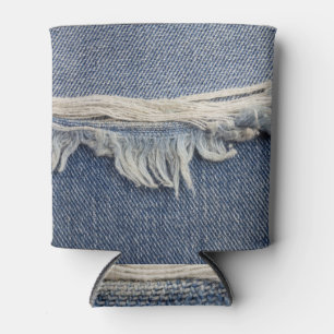 Enfriador De Latas Textura de jeans despojados, fondo elegante.