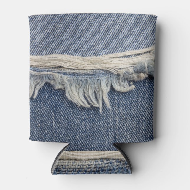 Enfriador De Latas Textura de jeans despojados, fondo elegante.