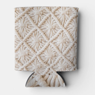 Enfriador De Latas Textura de macrame hecha a mano, concepto ecológic