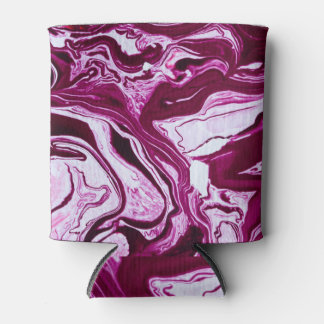 Enfriador De Latas Textura de mármol magenta: arte fluido abstracto