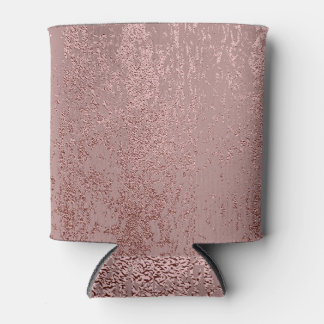 Enfriador De Latas Textura de oro metálico, cuarzo rosa.