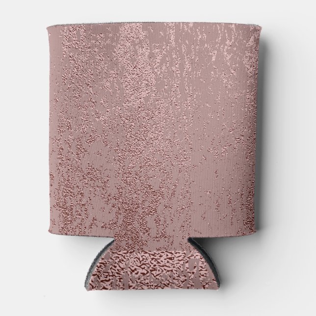 Enfriador De Latas Textura de oro metálico, cuarzo rosa. (Anverso)