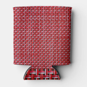 Enfriador De Latas Textura de Ratán de Bambú Rojo