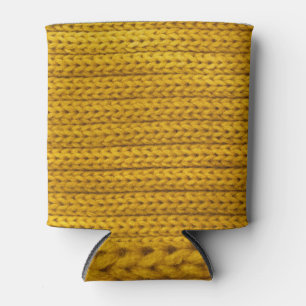 Enfriador De Latas Textura de tela amarilla de punto