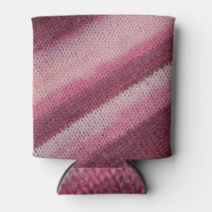 Enfriador De Latas Textura de tela de punto, abstracto púrpura-rosada