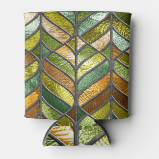 Enfriador De Latas Textura de vidrio manchado: Colorida elegancia 3D.