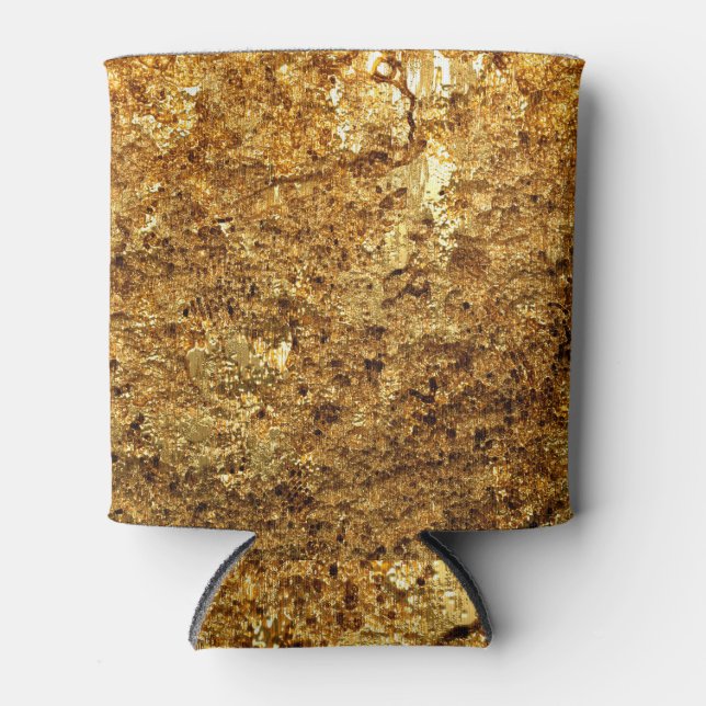 Enfriador De Latas Textura dorada de lujo, ilustracion 3D. (Anverso)