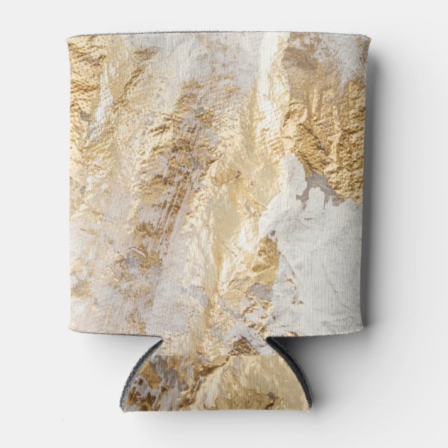 Enfriador De Latas Textura pintada con pincel de oro blanco. (Anverso)