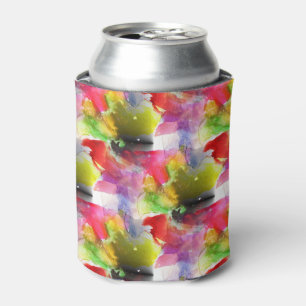 Enfriador De Latas Textura roja, acuarela amarilla del diseño