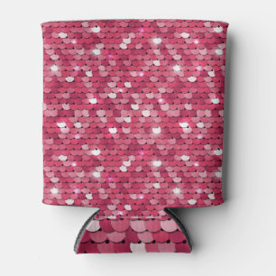 Enfriador De Latas Textura secuencial rosa, patrón vintage