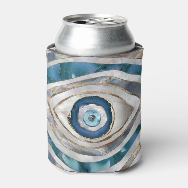 Enfriador De Latas Texturas minerales y oro del ojo del mal (Lata Anverso)