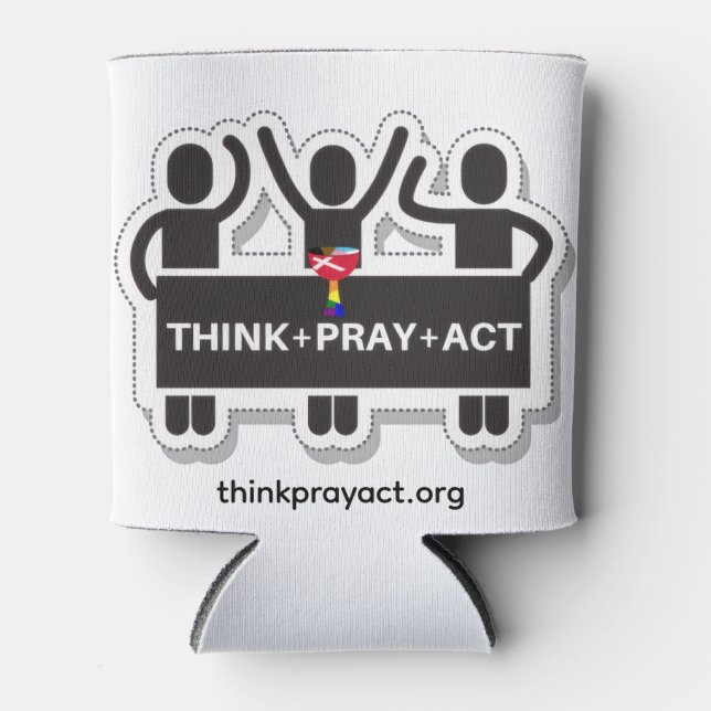 Enfriador de Latas Think+Pray+Act (Anverso)
