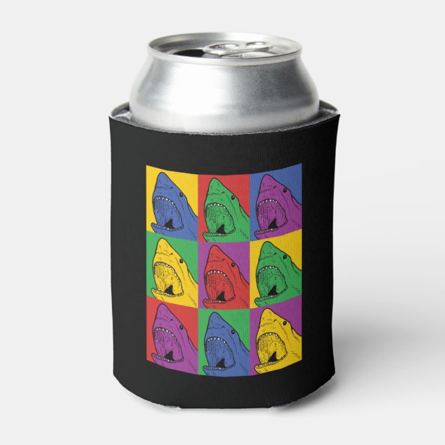 Enfriador De Latas Tiburón de arte pop (Lata Anverso)