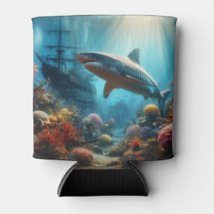 Enfriador De Latas Tiburón tigre costero/naútico y arrecife de coral