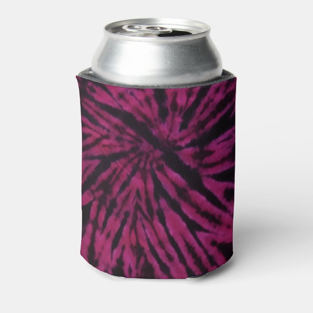Enfriador De Latas Tie-Dye Purple Pink Black Hippie Retro Pattern  (Reverso de la lata)