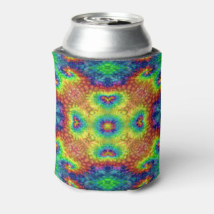 Enfriador De Latas Tie Dye Sky Vintage Fractal Kaleidoscope