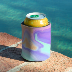 Enfriador De Latas Tie Dye Swirl Pastel Groovy