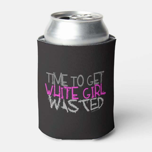 Enfriador De Latas Tiempo De Desperdiciar Al Chica Blanco (Lata Anverso)