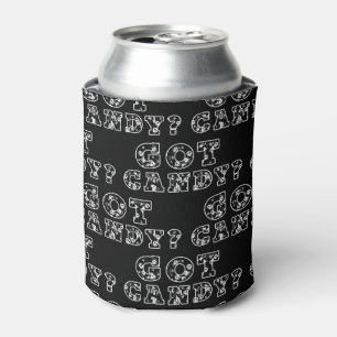 Enfriador De Latas ¿Tienes dulces? Calaveras negras y blancas Hallowe