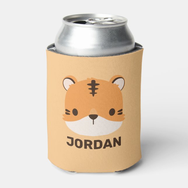 Enfriador De Latas Tigre lindo con nombre personalizado (Lata Anverso)