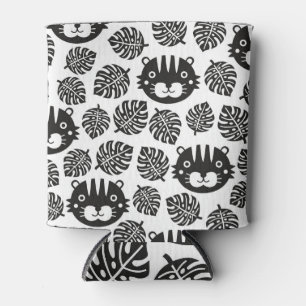 Enfriador De Latas Tigre, patrón de hojas tropicales para niños.