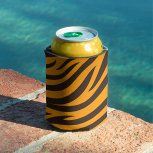 Enfriador De Latas Tigre Stripe Naranja negro Patrón de piel de anima