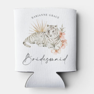 Enfriador De Latas Tigres de Boho Tropical Bachelorette Bridesmaid
