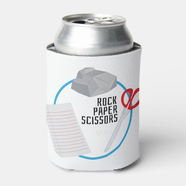 Enfriador De Latas Tijeras de papel de rock (Lata Anverso)
