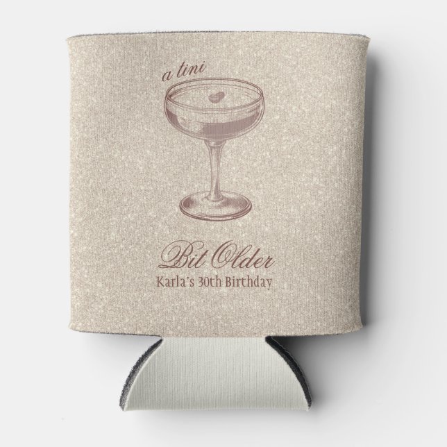 Enfriador De Latas Tini Bit Older Elegant Gold Birday (Anverso)