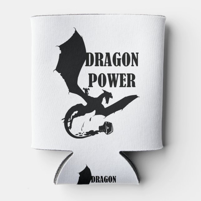 Enfriador De Latas Tinta derramada forma Dragon en negro 2 (Anverso)