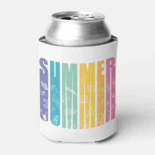 Enfriador De Latas Tipografía arcoiris de verano - GraphicLoveShop