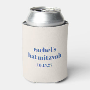 Enfriador De Latas Tipografía audaz Personalizado marfil azul Cute Ba