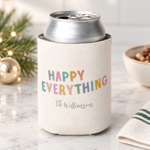 Enfriador De Latas Tipografía Colorida y Bonita Feliz Todo Personaliz