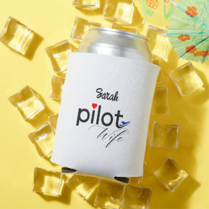 Enfriador De Latas Tipografía de esposas piloto y avión simple, Minim
