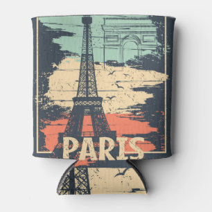 Enfriador De Latas Tipografía de París: poster abstracto de Eiffel.