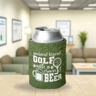 Enfriador De Latas Tipografía de previsión de golf de fin de semana