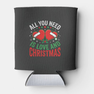 Enfriador De Latas Tipografía de Sombrero de Santa Amor de Navidad