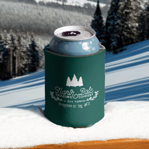 Enfriador De Latas Tipografía navideña de North Pole Trading Co