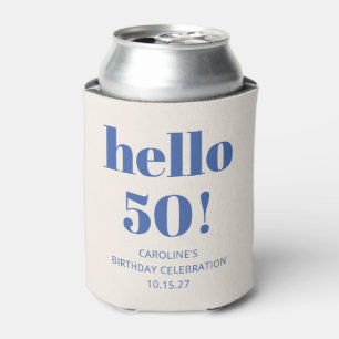 Enfriador De Latas Tipografía Negrita Marfil Azul Moderno Cumpleaños 