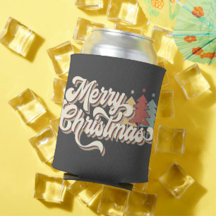 Enfriador De Latas Tipografía retro vintage de navidad